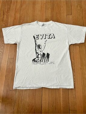 1980s Evita Graphic White Men’s T-Shirt